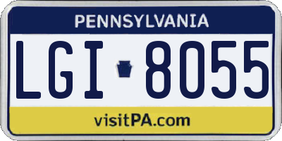 PA license plate LGI8055