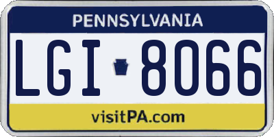 PA license plate LGI8066
