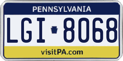 PA license plate LGI8068