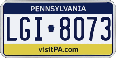 PA license plate LGI8073