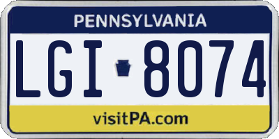 PA license plate LGI8074