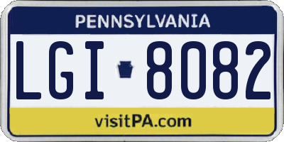 PA license plate LGI8082