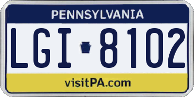 PA license plate LGI8102