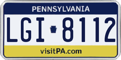 PA license plate LGI8112