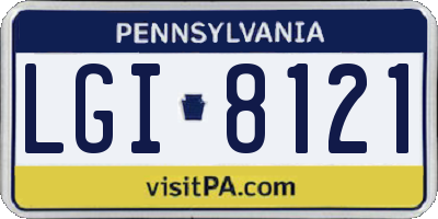 PA license plate LGI8121