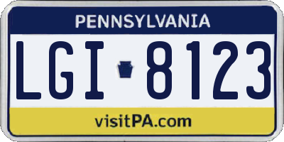 PA license plate LGI8123