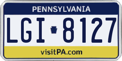 PA license plate LGI8127