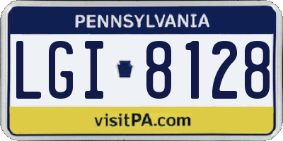 PA license plate LGI8128