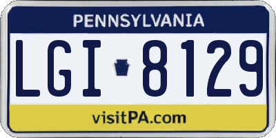 PA license plate LGI8129