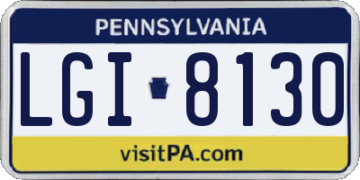 PA license plate LGI8130