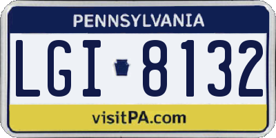 PA license plate LGI8132