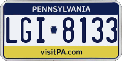 PA license plate LGI8133