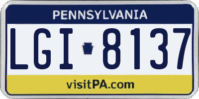 PA license plate LGI8137