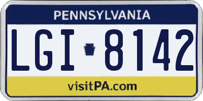 PA license plate LGI8142