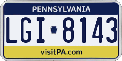 PA license plate LGI8143