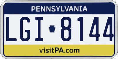 PA license plate LGI8144