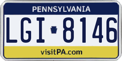 PA license plate LGI8146