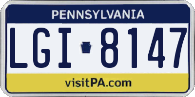 PA license plate LGI8147
