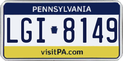 PA license plate LGI8149