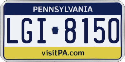 PA license plate LGI8150