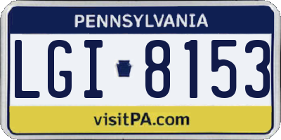 PA license plate LGI8153