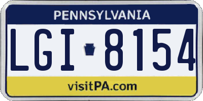 PA license plate LGI8154