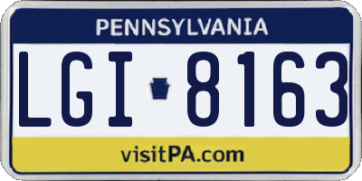 PA license plate LGI8163