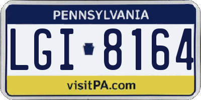 PA license plate LGI8164