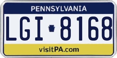 PA license plate LGI8168