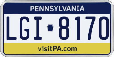 PA license plate LGI8170