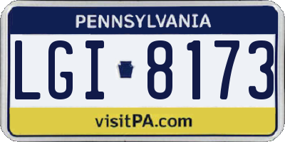 PA license plate LGI8173