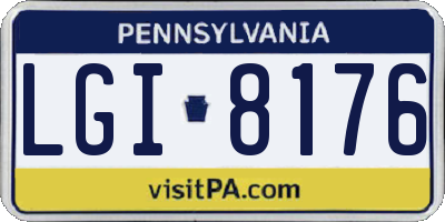 PA license plate LGI8176