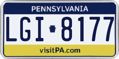 PA license plate LGI8177