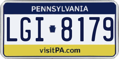 PA license plate LGI8179