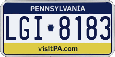 PA license plate LGI8183