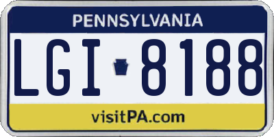 PA license plate LGI8188
