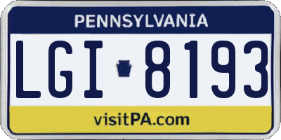 PA license plate LGI8193