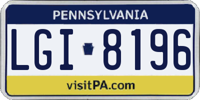 PA license plate LGI8196