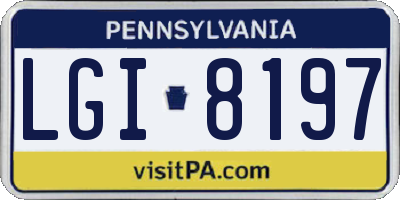 PA license plate LGI8197