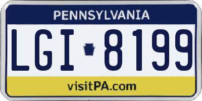 PA license plate LGI8199