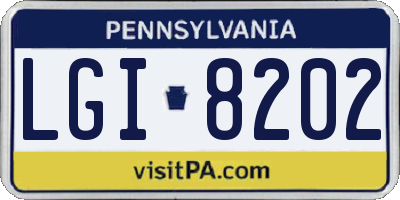 PA license plate LGI8202