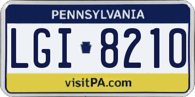 PA license plate LGI8210