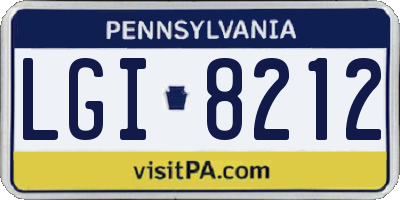 PA license plate LGI8212