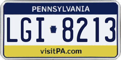 PA license plate LGI8213