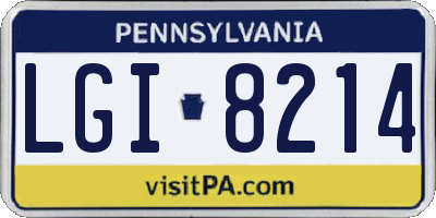 PA license plate LGI8214