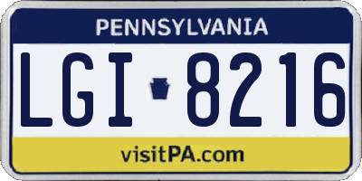 PA license plate LGI8216