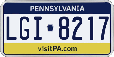 PA license plate LGI8217