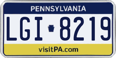PA license plate LGI8219