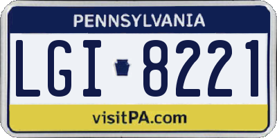 PA license plate LGI8221