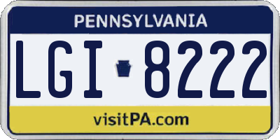 PA license plate LGI8222
